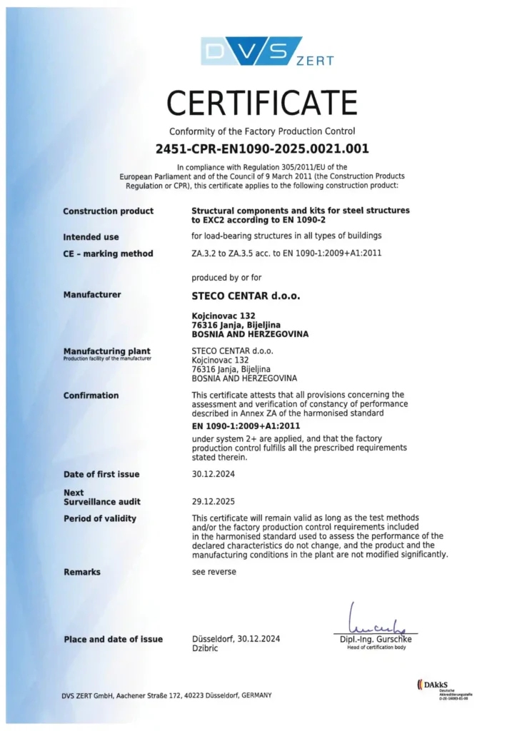 Certificado de casas prefabricadas