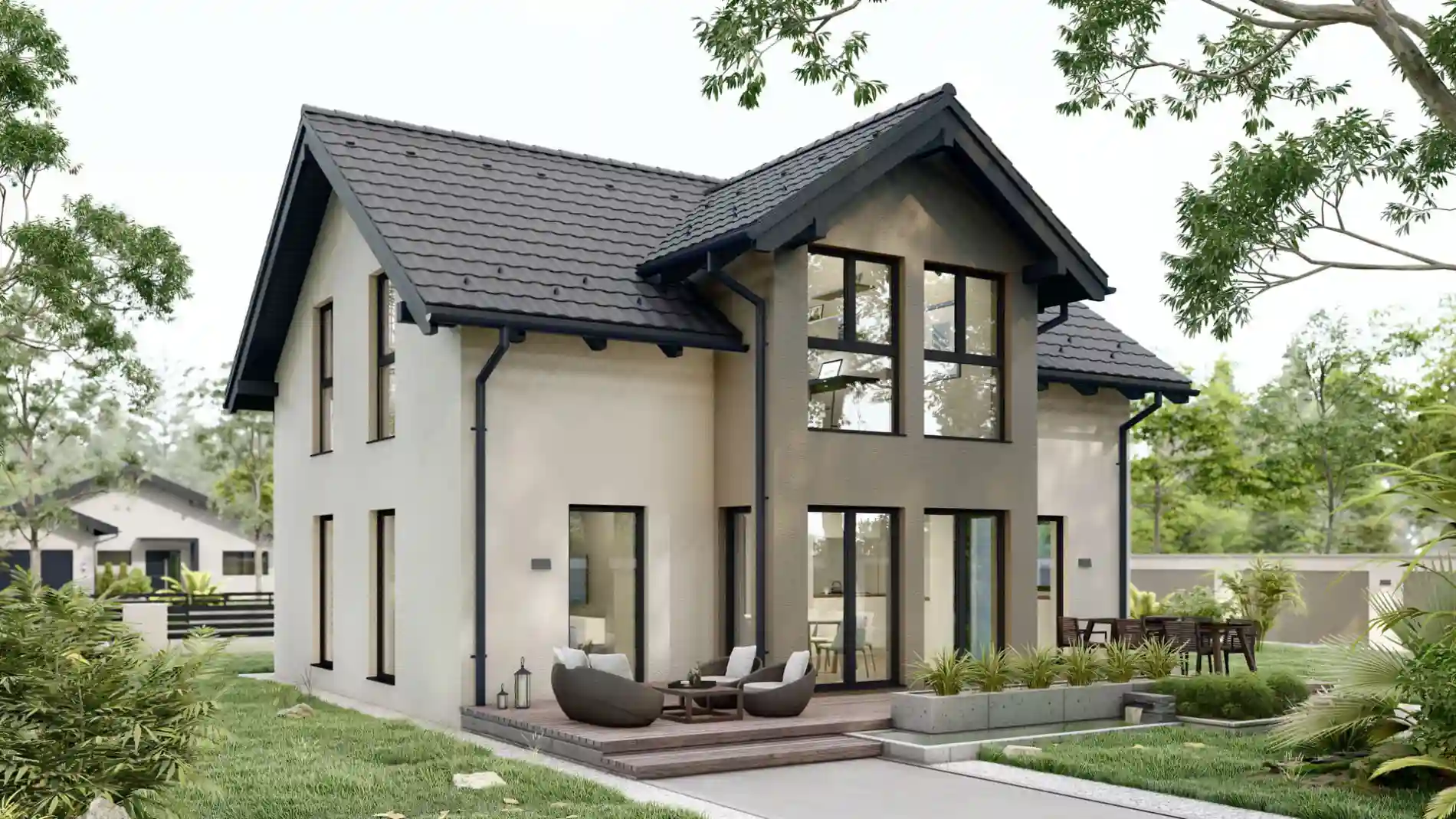Casas prefabricadas de 2 plantas unifamiliares sostenibles empresa de construcción prefabricada sostenible