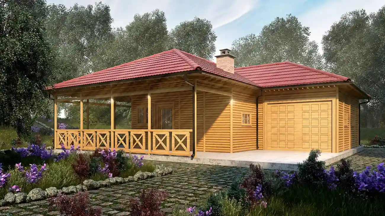 Bungalow prefabricado avala delante