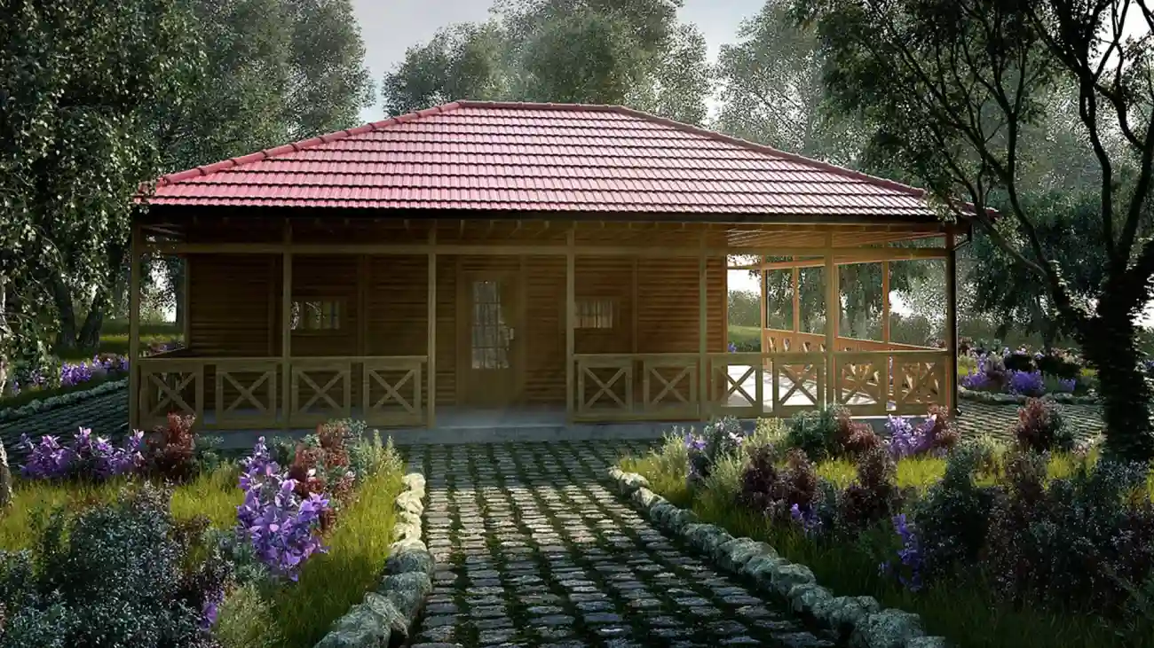 Bungalow prefabricado avala parte delantera