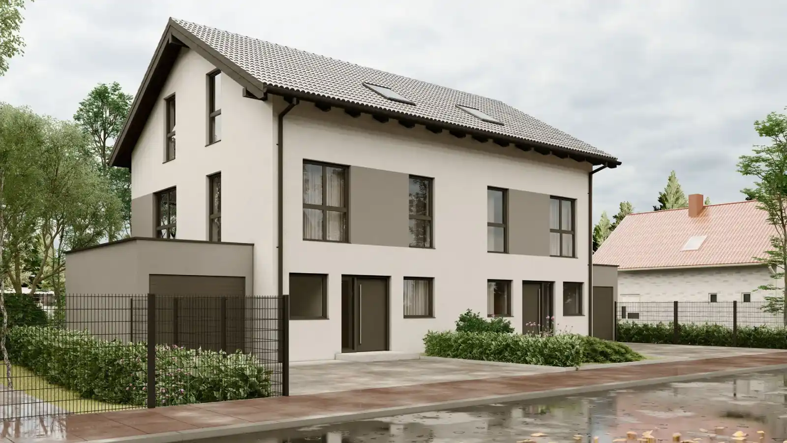 Casa prefabricada adosada hedera delantera 3 plantas