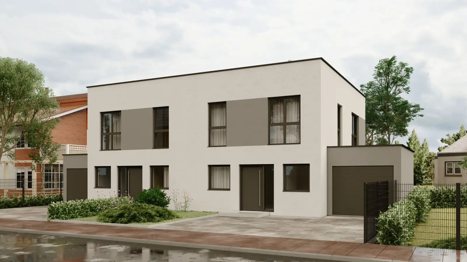 Casa prefabricada adosada hedera delantera