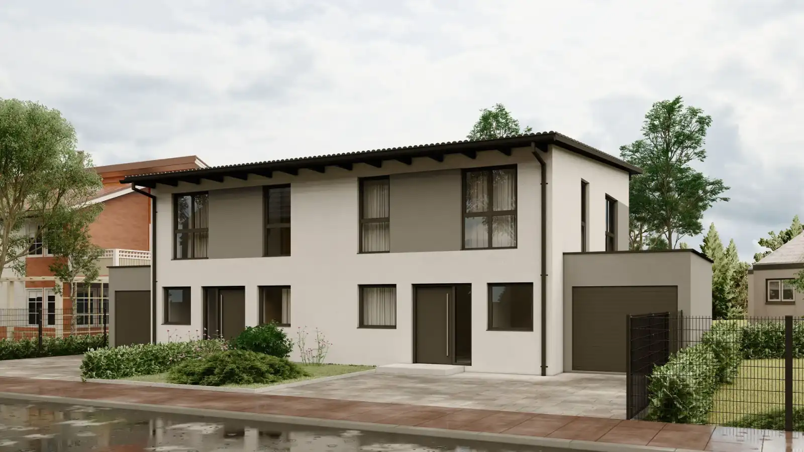 Casa prefabricada adosada hedera lateral