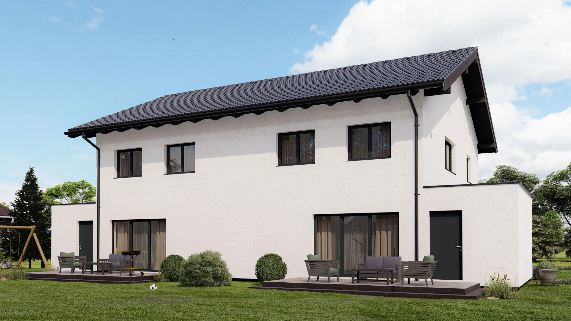 Casa prefabricada adosada sinzheim parte delantera