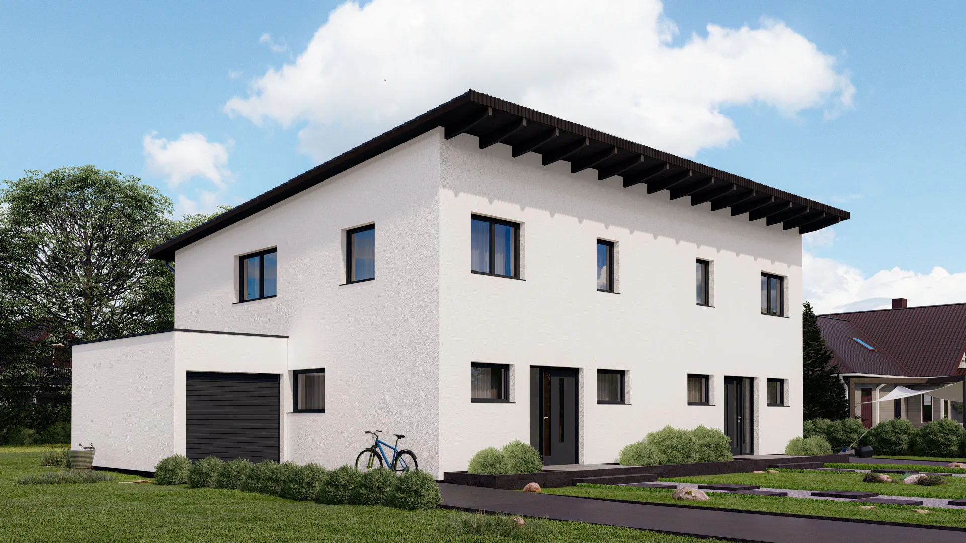 Casa prefabricada adosada sinzheim techo plano (4)