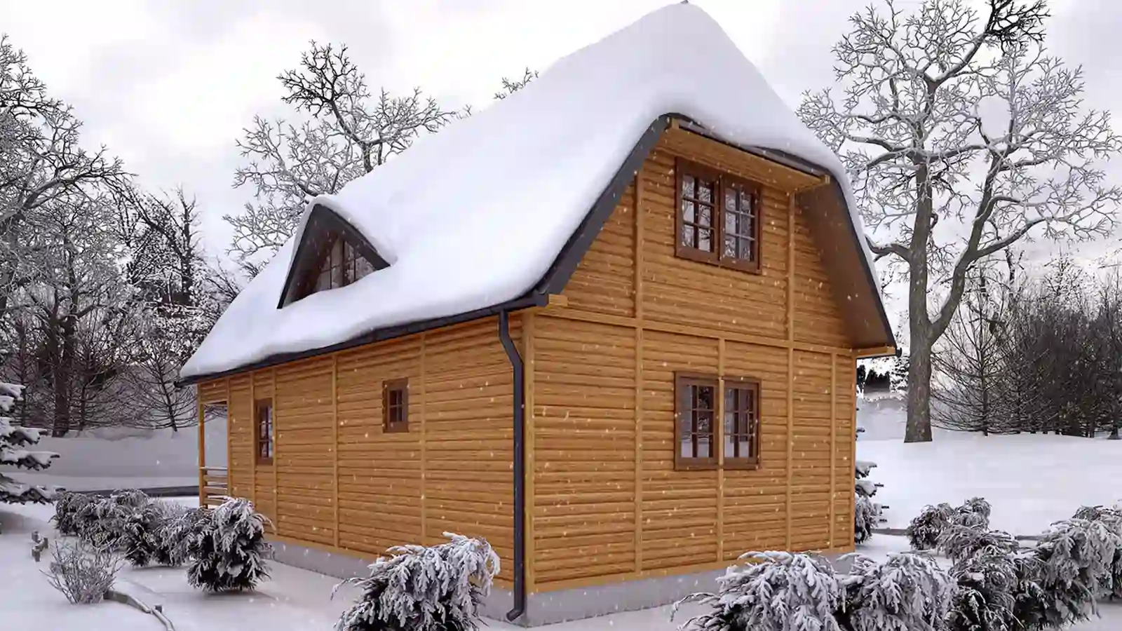 Bungalow prefabricado Jahorina de Madera vista trasera