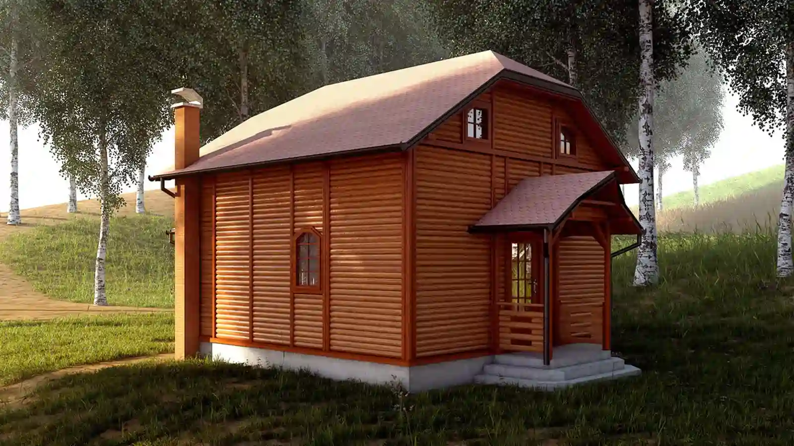 Bungalow prefabricado Madera Vista trasera