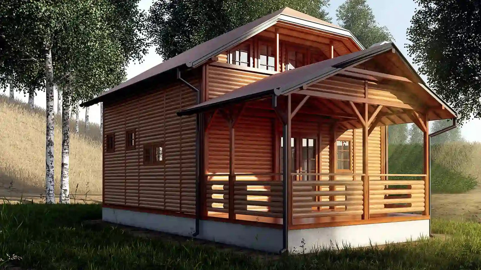 Bungalow prefabricado Madera vista frontal