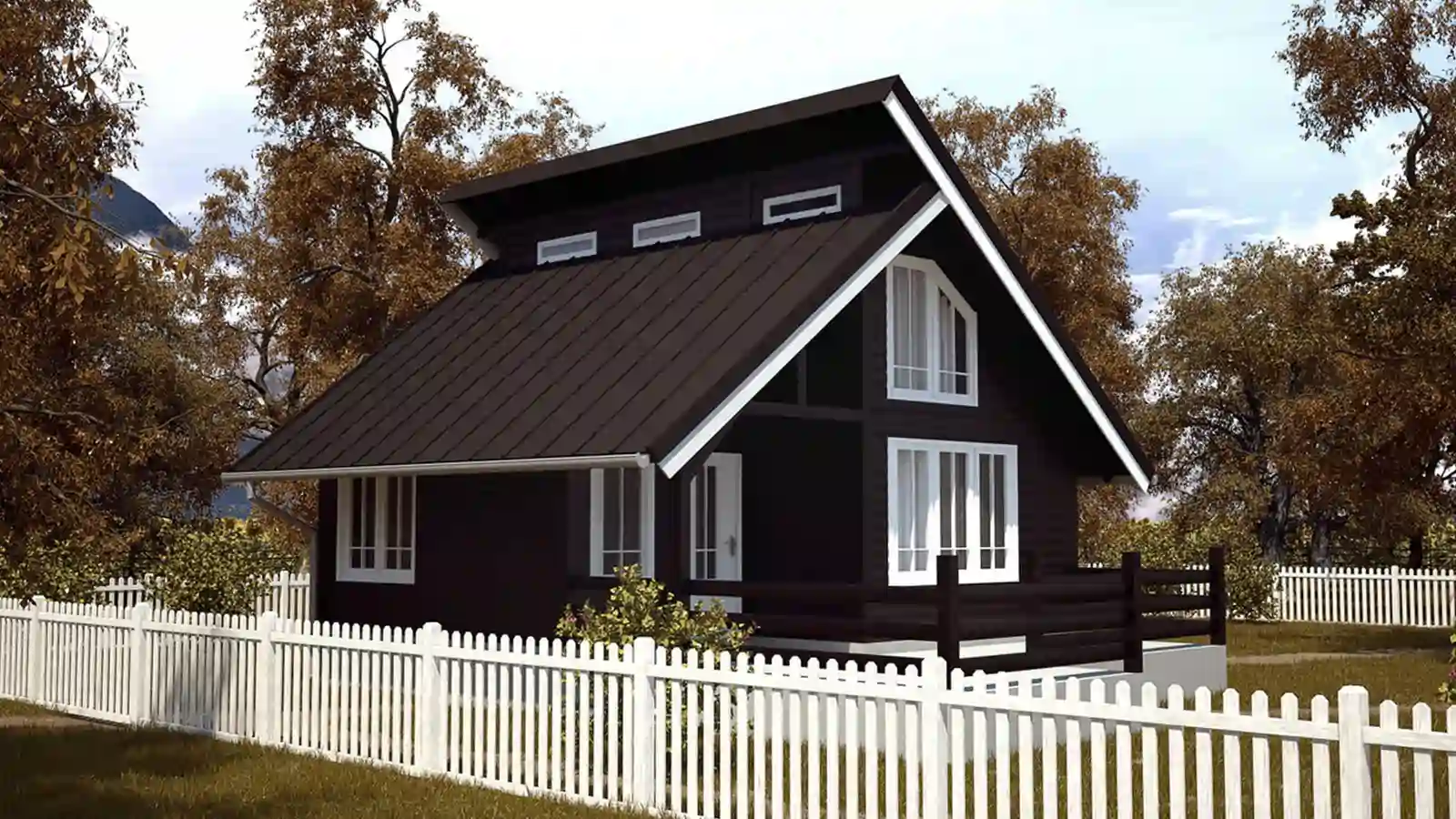 Bungalow prefabricado Neda vista lateral