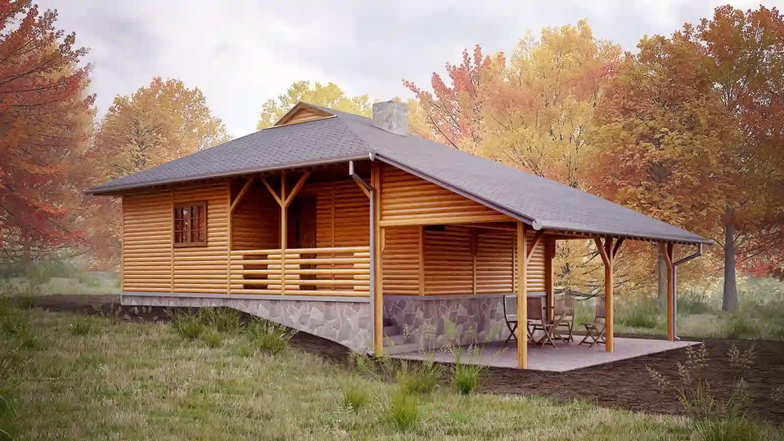 Bungalow prefabricado ŠKRINJA vista frontal