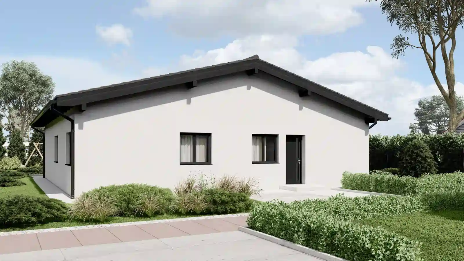 Casa modular Rulzheim techo 2 aguas frontal