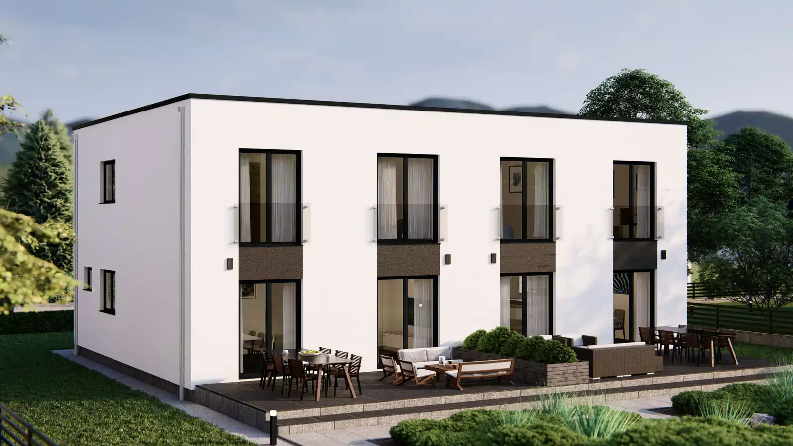 Casa modular adosada Hamara detras