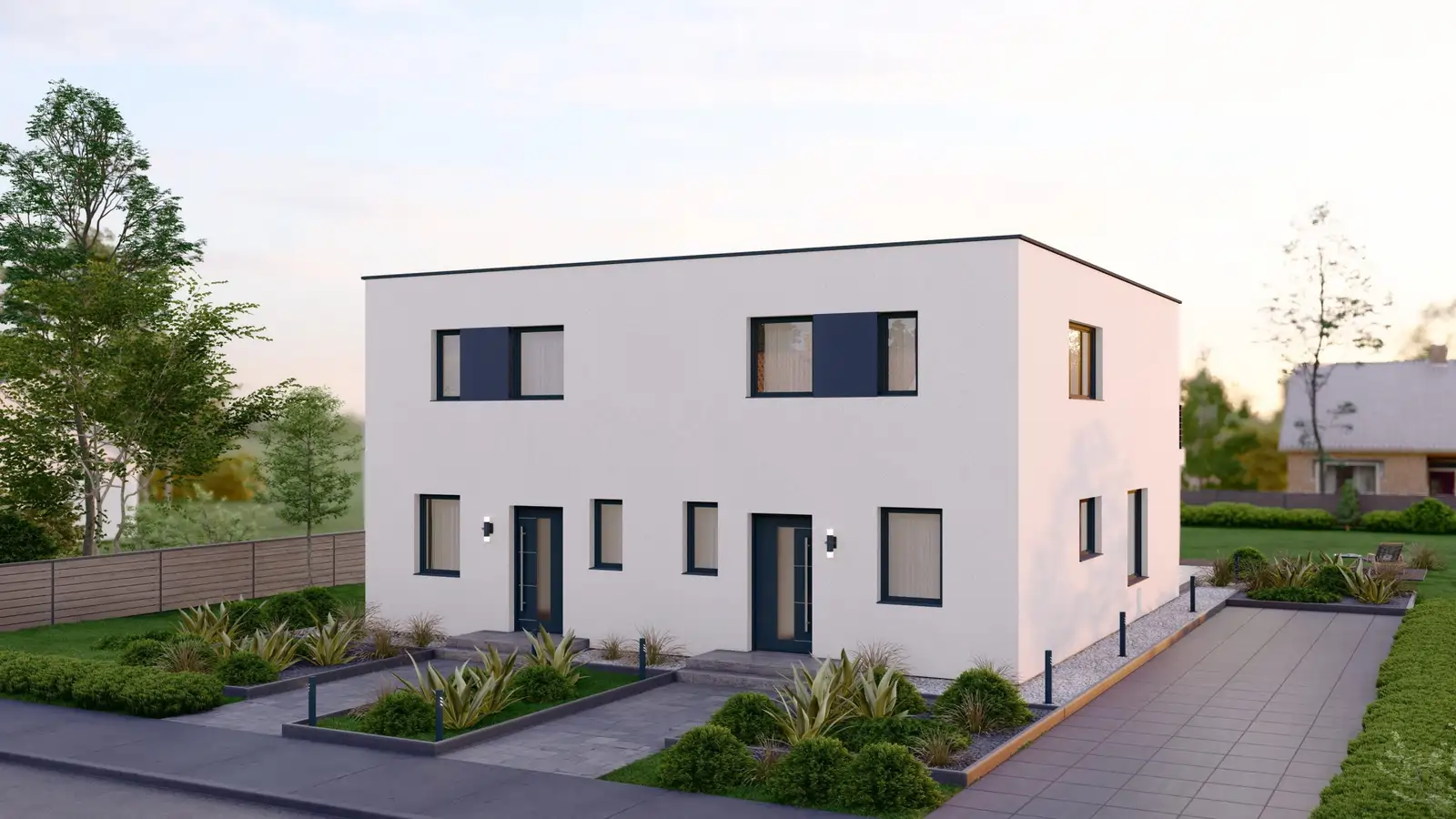 Casa prefabricada Apolon parte delantera techo plano