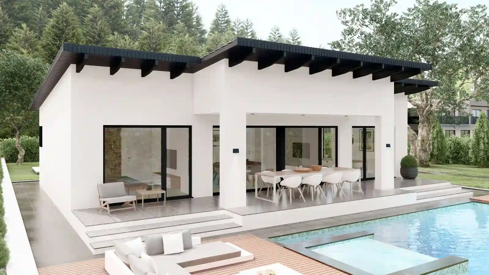Casa prefabricada Bellevue Techo inclinado posterior