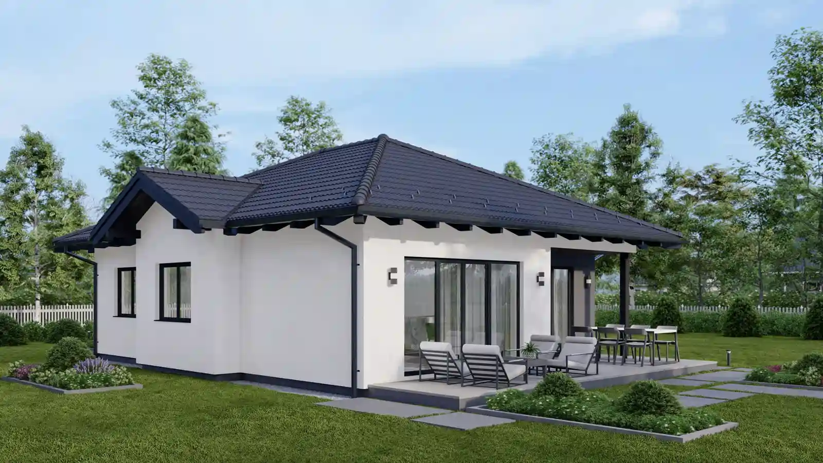 Casa modular Clarence lateral 4 aguas