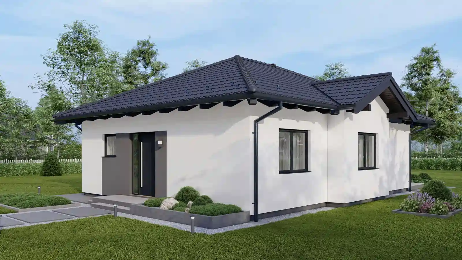 Vivienda prefabricada Clarence posterior 4 aguas
