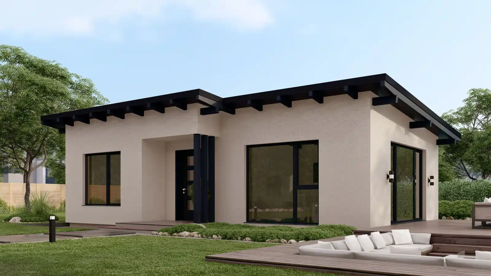Casa prefabricada Piccolo techo inclinado lateral