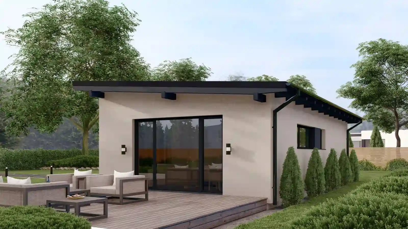 Casa prefabricada Piccolo techo inclinado posterior