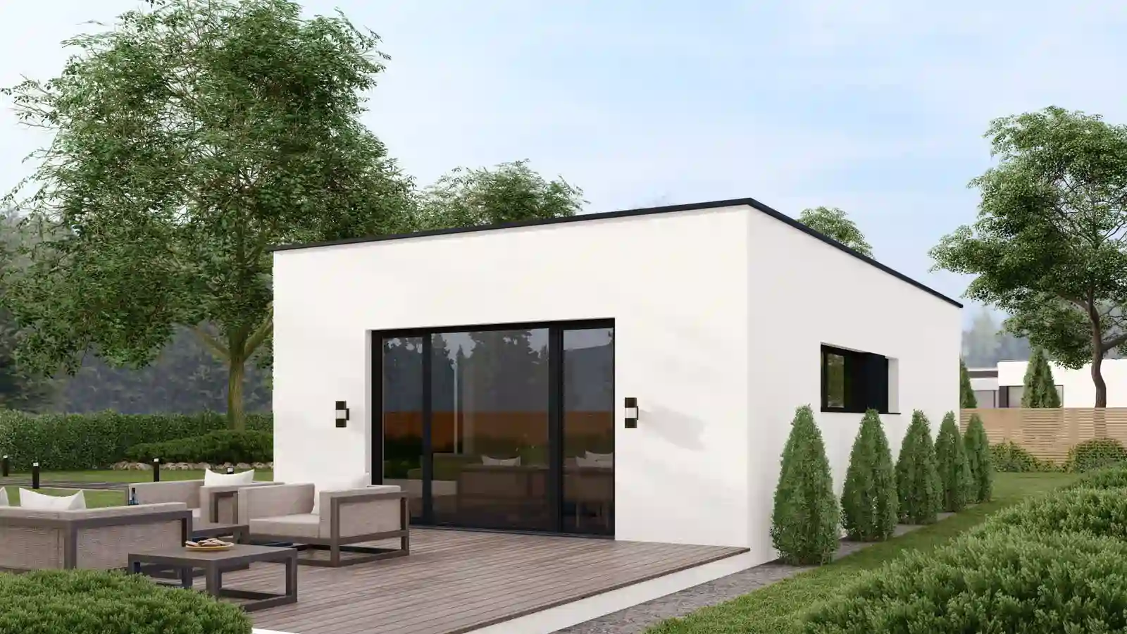 Casa prefabricada Piccolo techo plano lateral