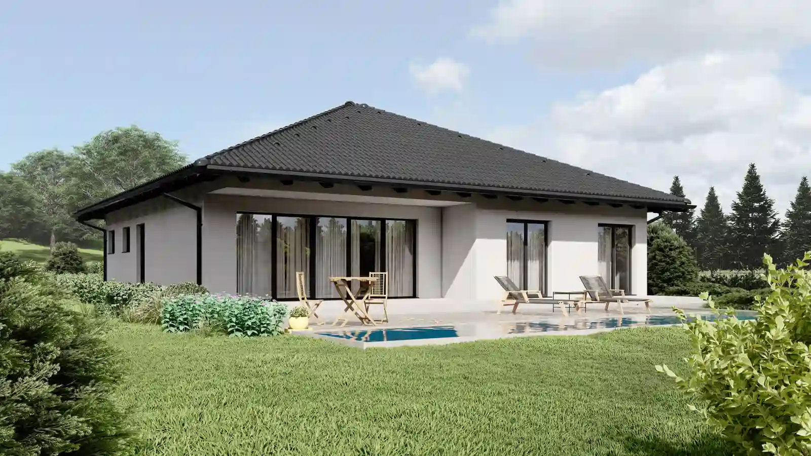 Casa prefabricada Rulzheim techo 4 piscina