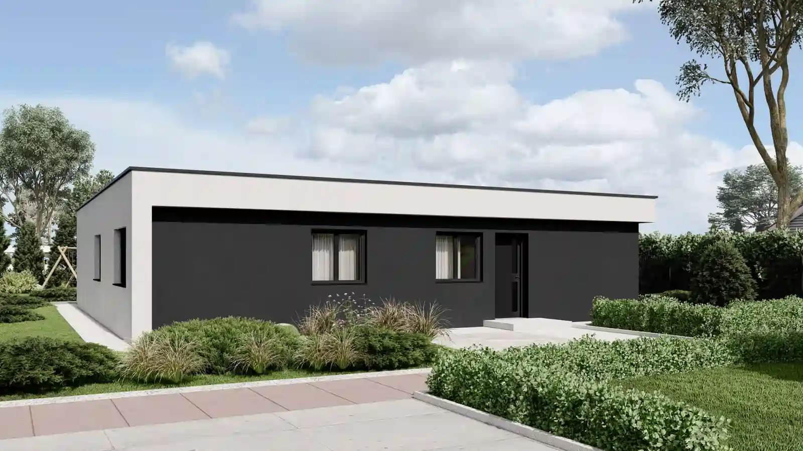 Casa prefabricada Rulzheim techo plano vista frontal