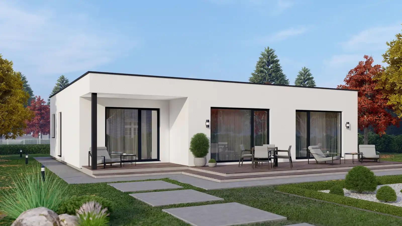 vivienda prefabricada Woodside vista lateral