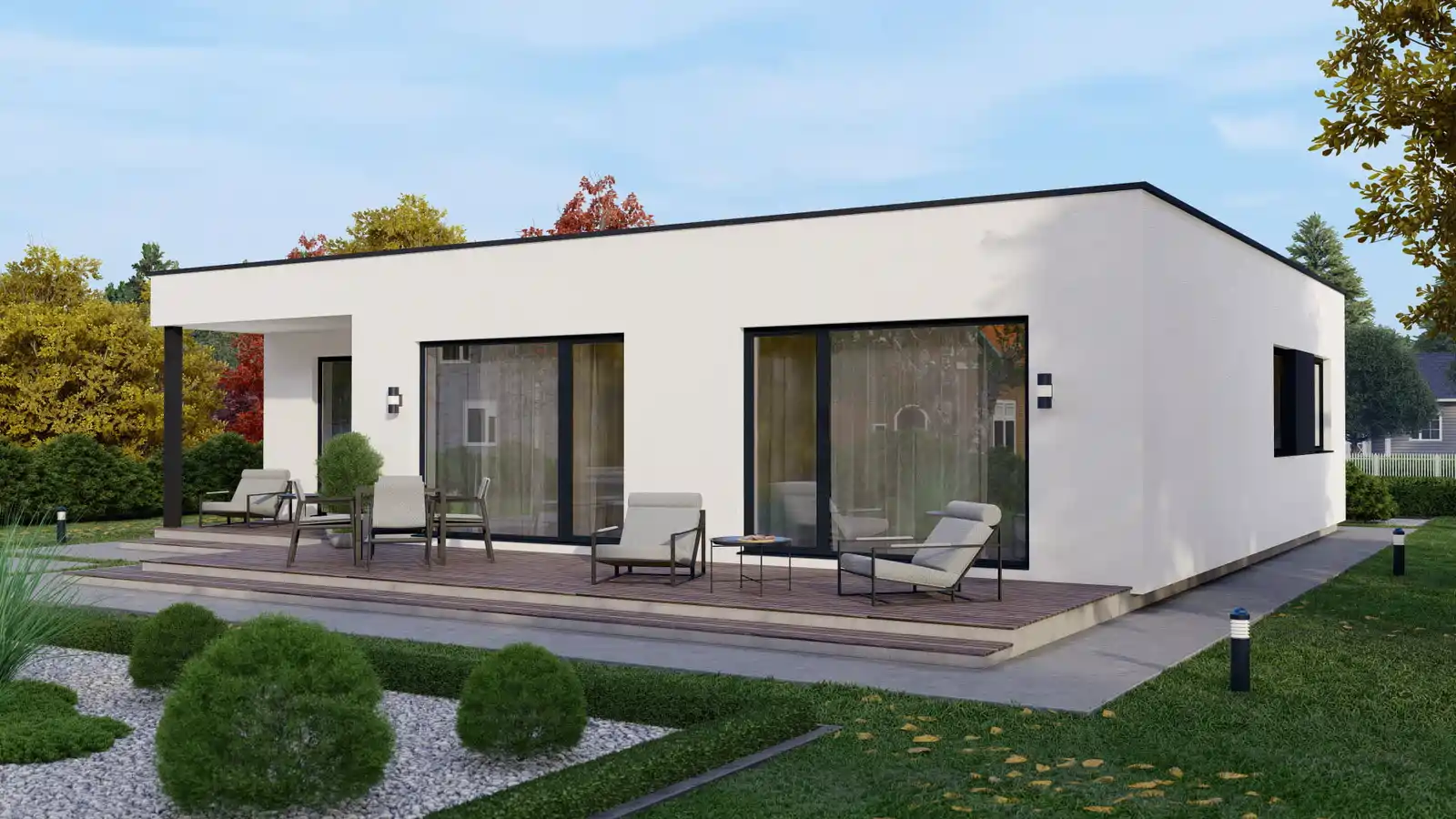 Casa prefabricada Woodside vista psoterior
