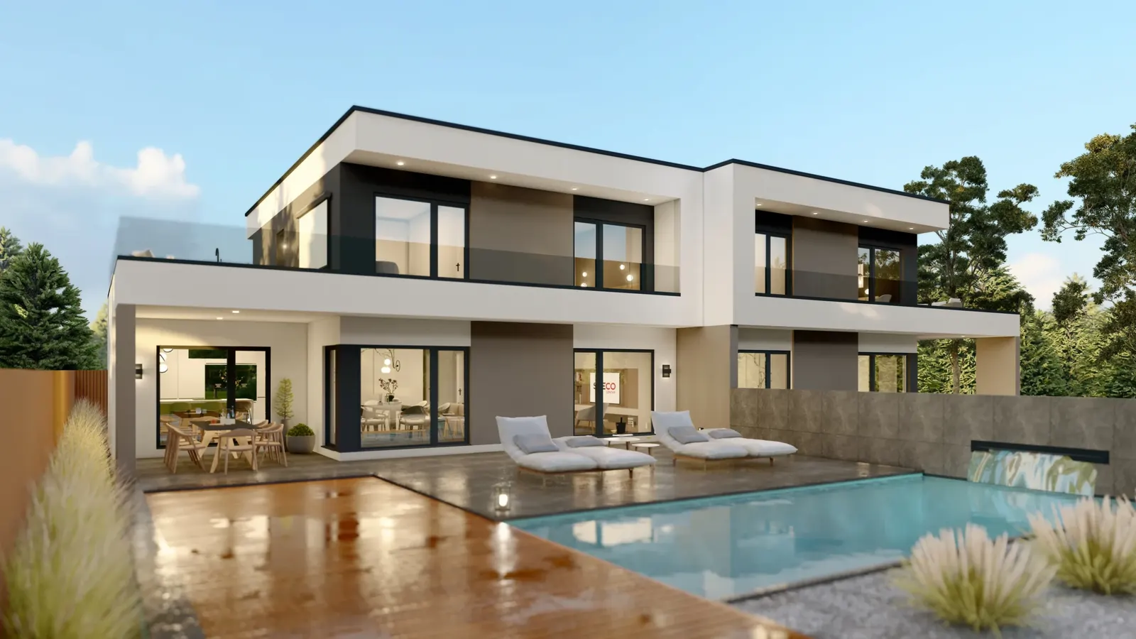 Casa prefabricada Aurora con piscina