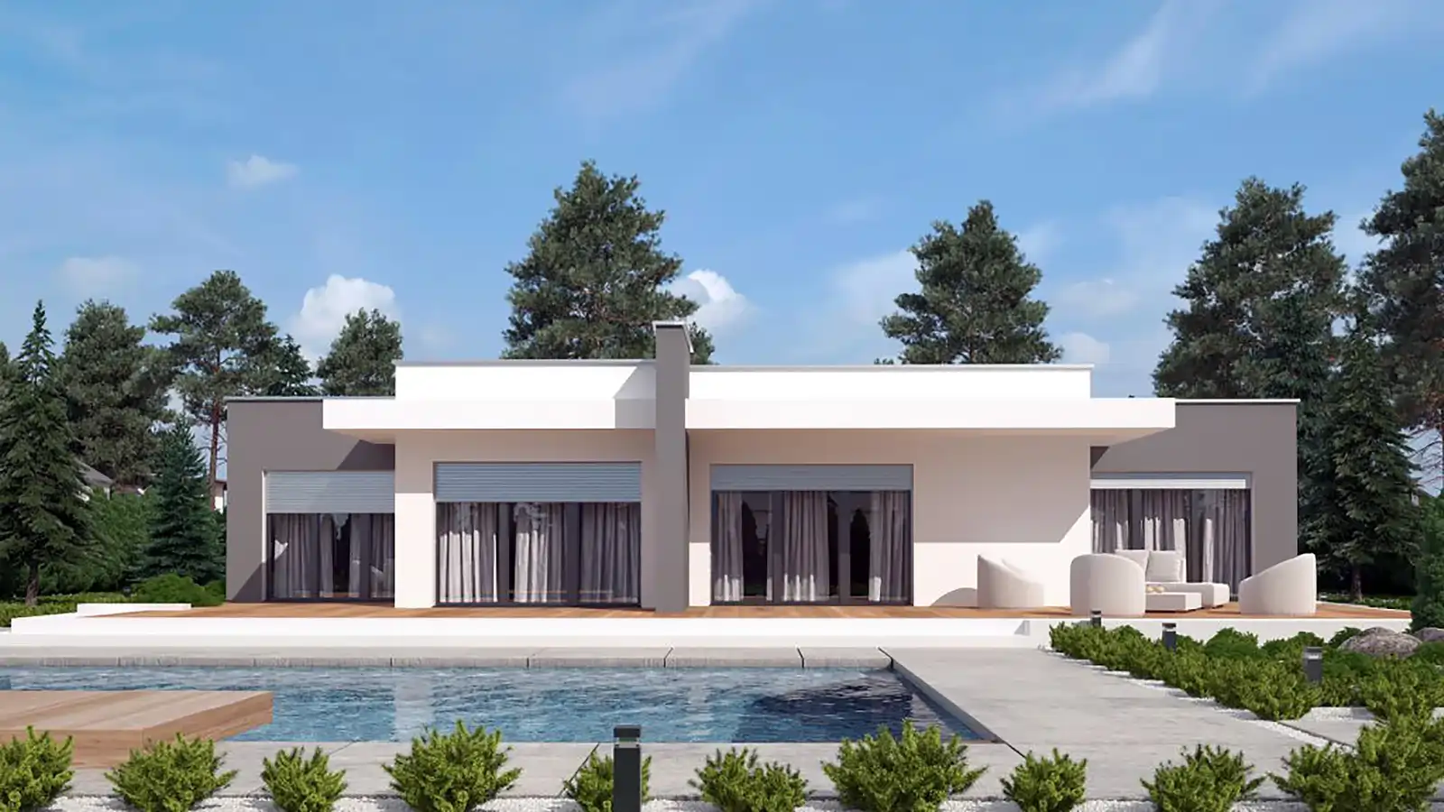 Casa prefabricada ecomode modern vista posterior