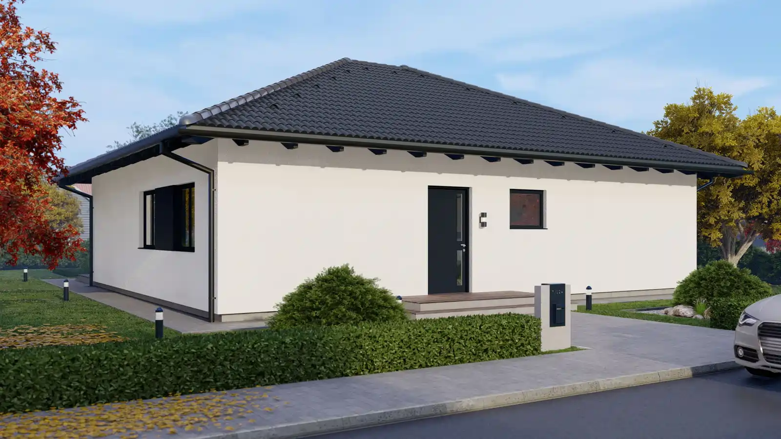 Vivienda prefabricada 4 techos frontal