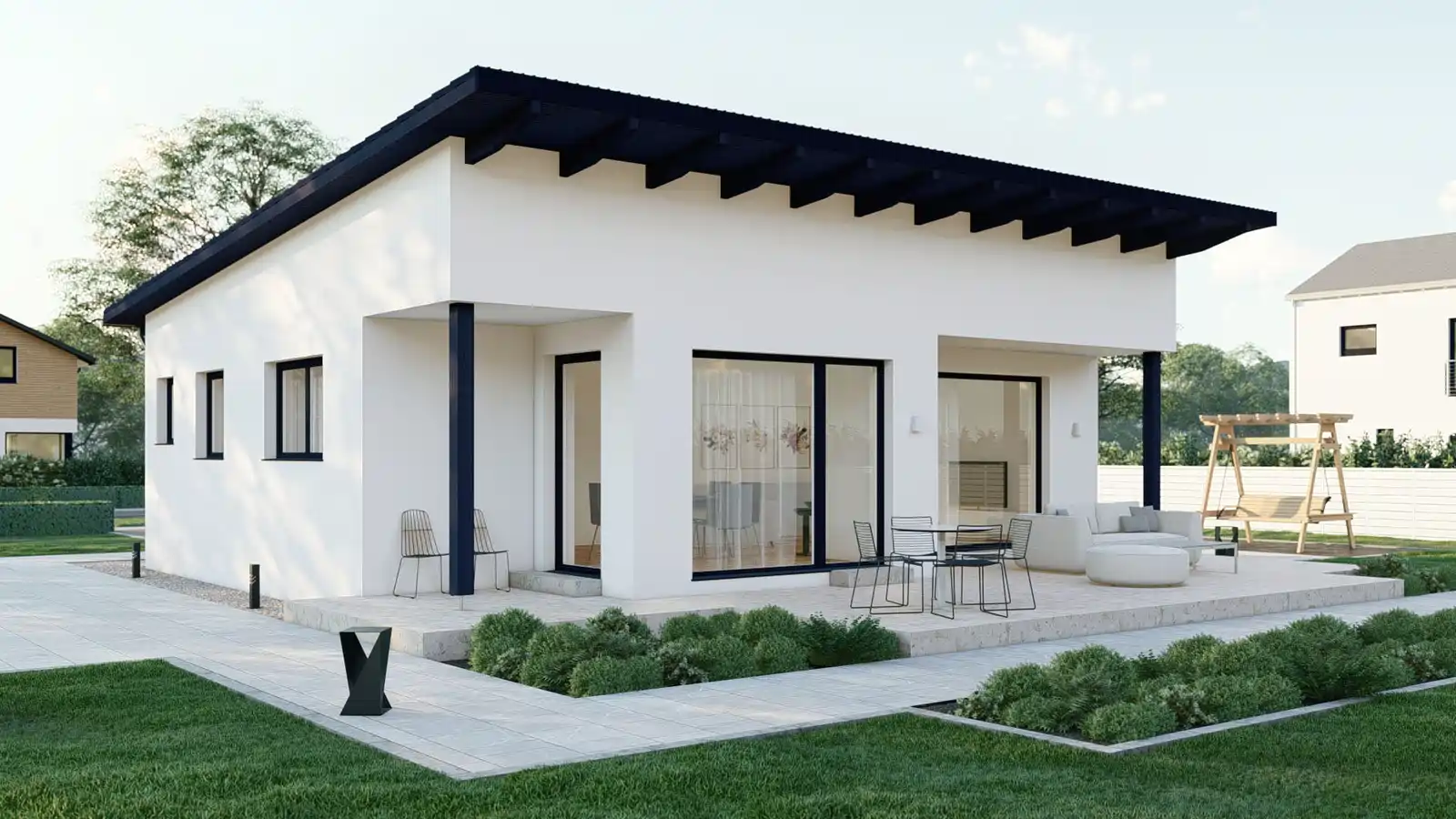 Vivienda prefabricada modular Pearl techo inclinado