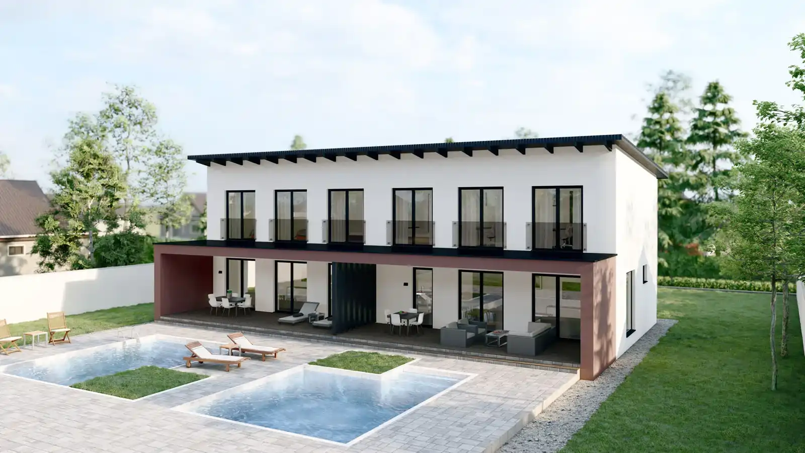 casa adosada modular Elanza detras