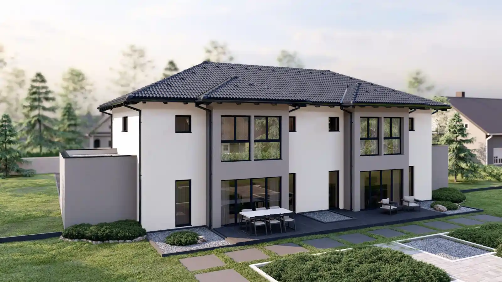 casa adosada modular Greta 4 aguas