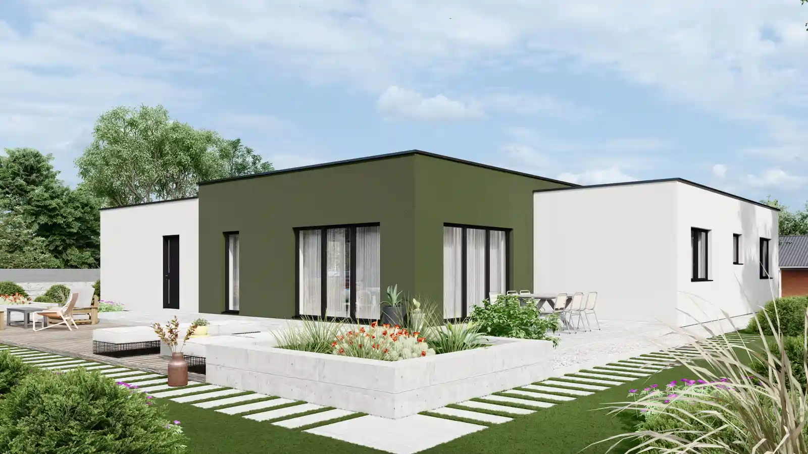 casa modular unifamiliar Athena vista posterior