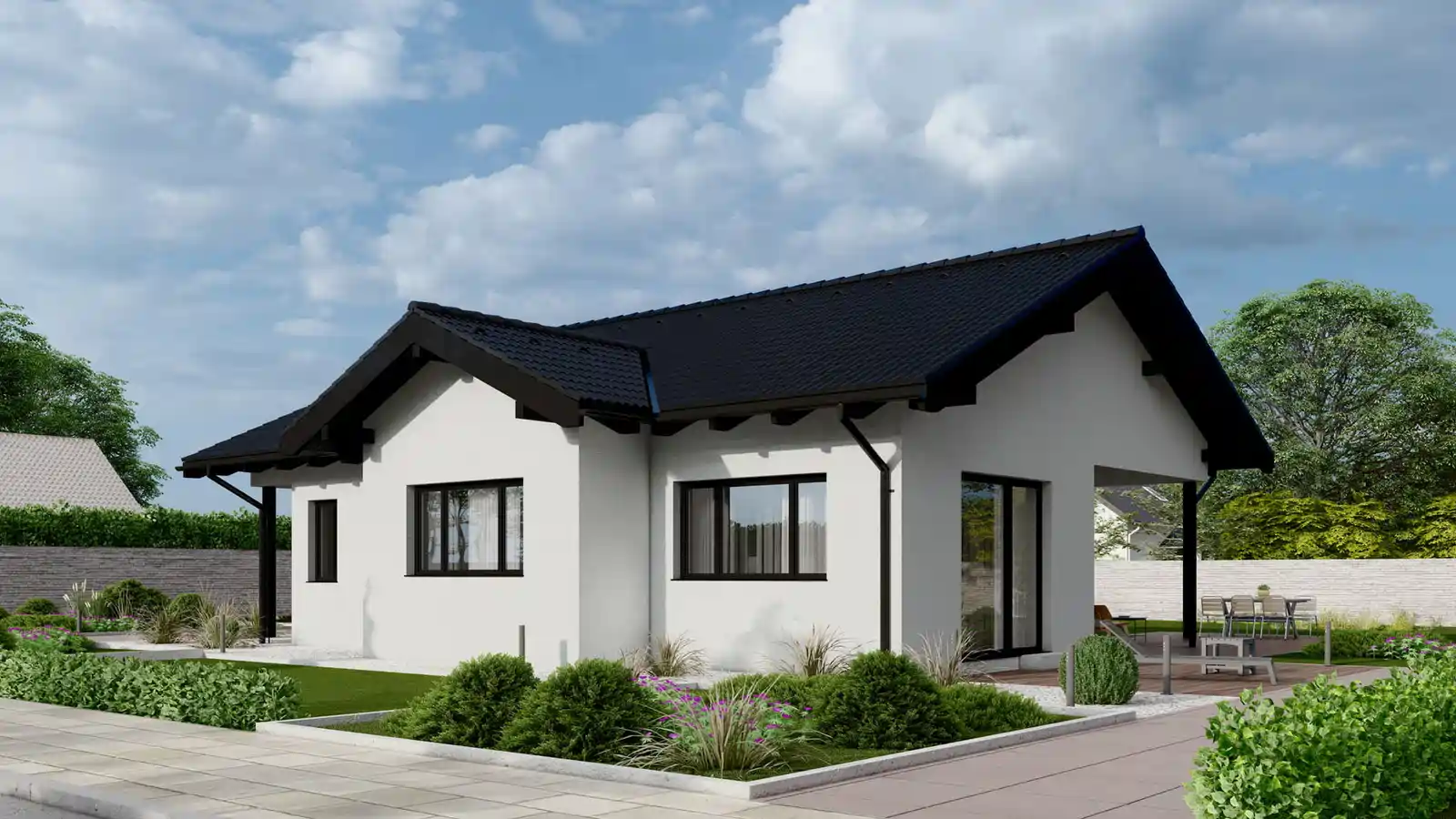 casa modular unifamiliar lakeside vista lateral