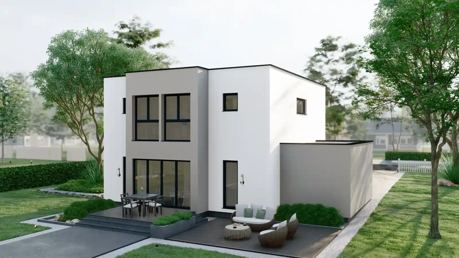 Casa prefabricada Ares vista lateral posterior