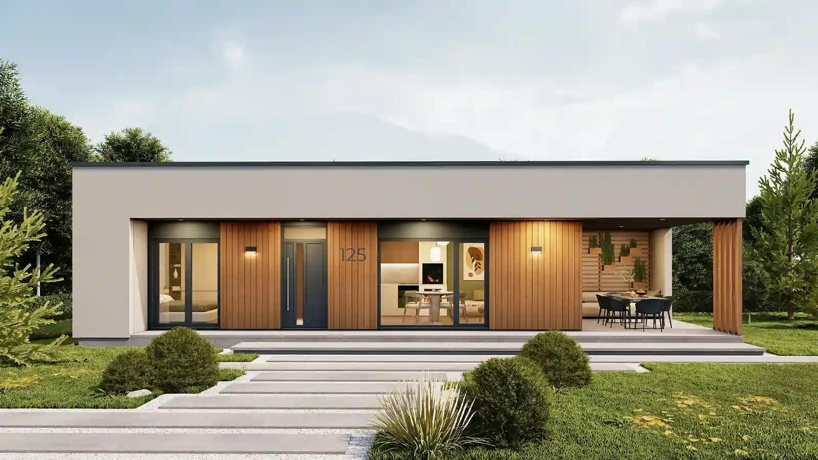 Casa prefabricada de 1 planta Brayo vista frontal