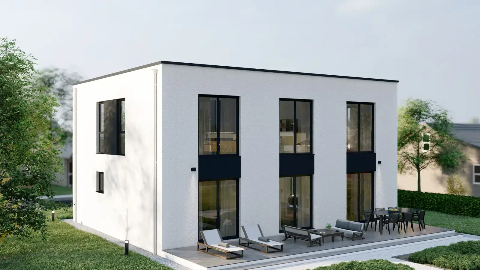 Casa prefabricada Highfield vista lateral