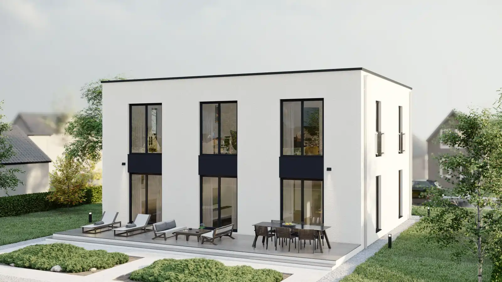 Casa prefabricada Highfield vista posterior