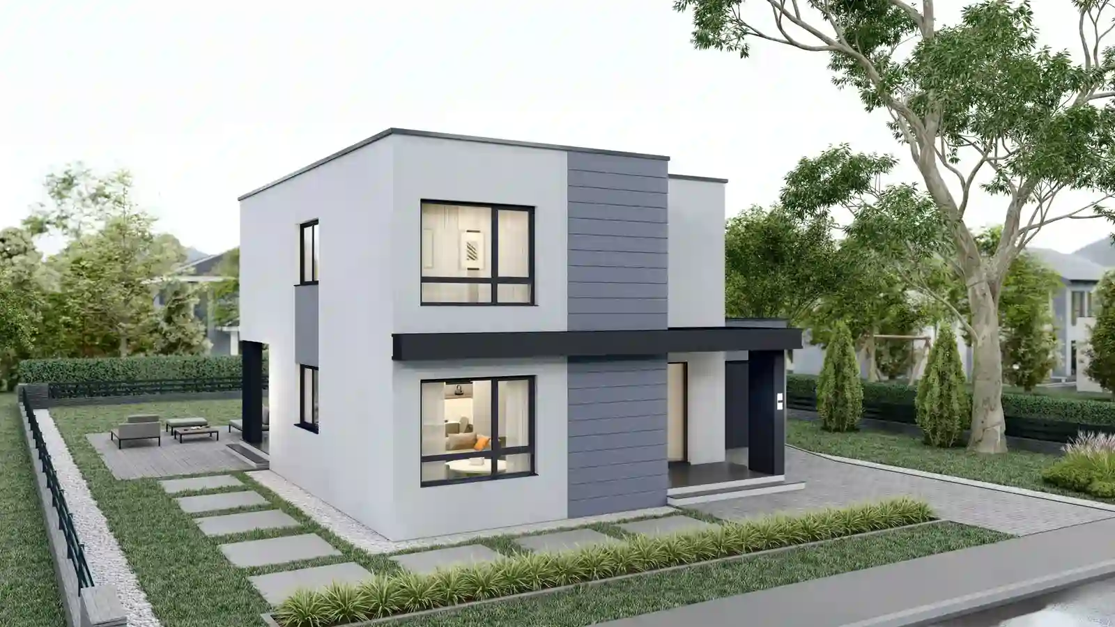 Casa prefabricada Jasmin vista lateral