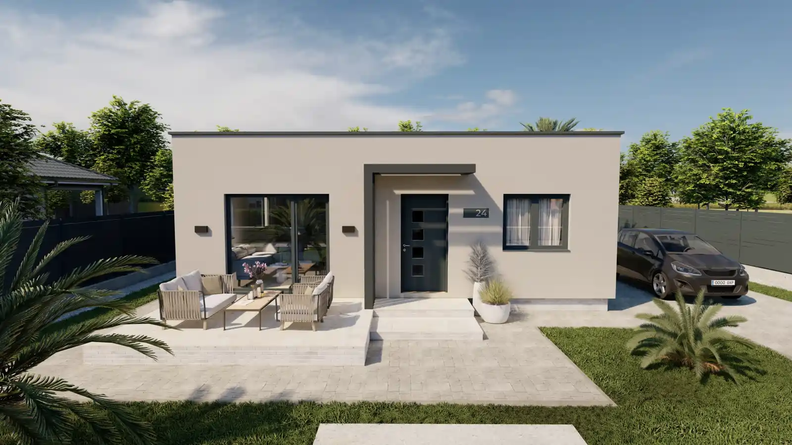Casa prefabricada Lea vista posterior