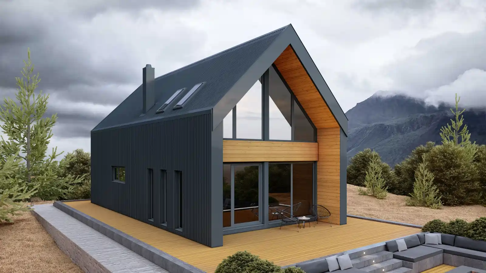 Casa prefabricada Maximum Frame vista lateral