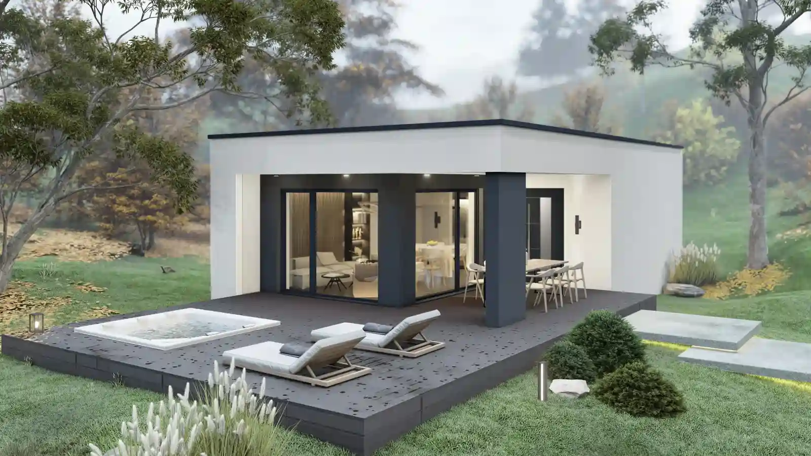 vivienda prefabricada Rene vista lateral posterior