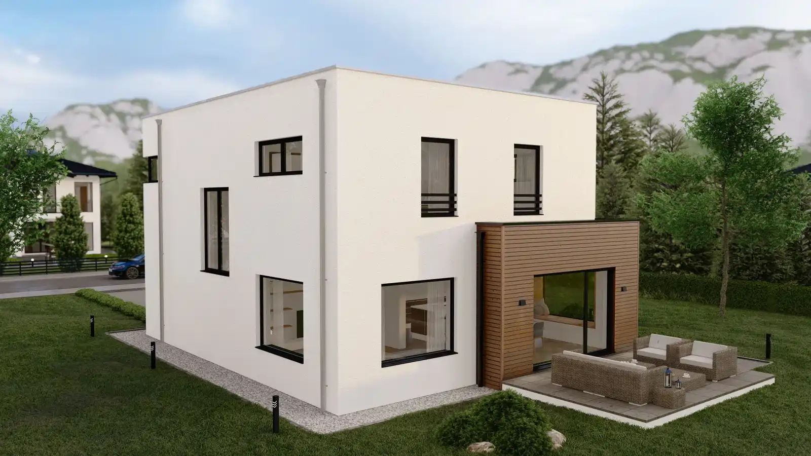 Casa prefabricada Nora vista lateral