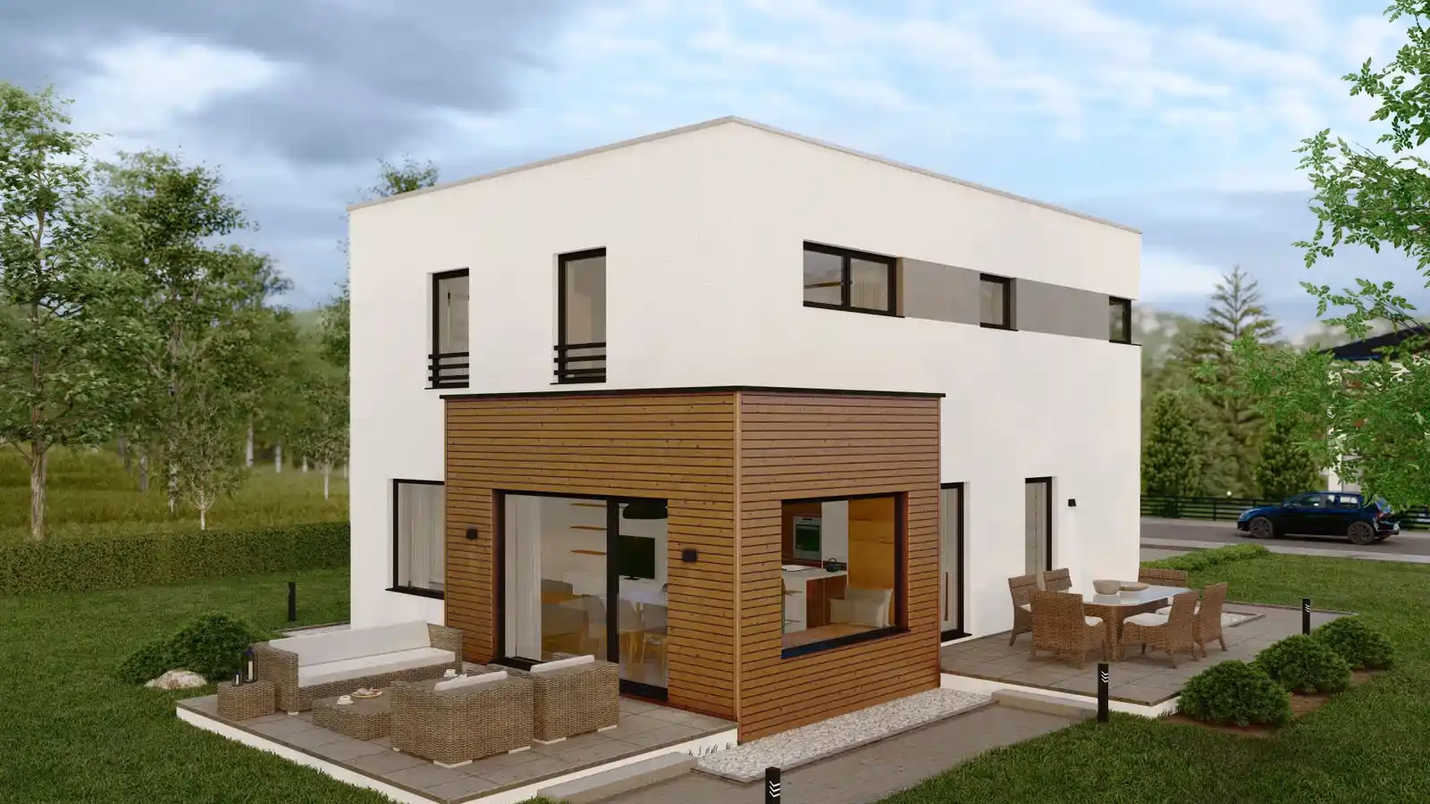 Casa prefabricada Nora vista posterior