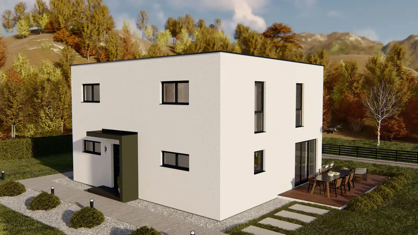 Casa prefabricada Rosemary vista lateral