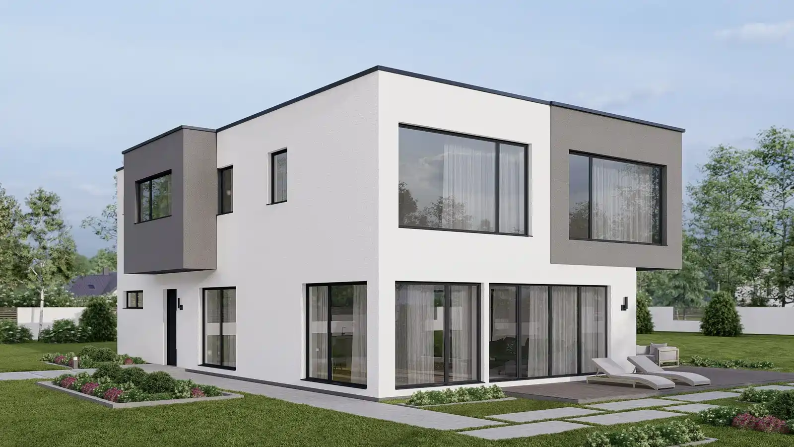 Casa prefabricada Russett vista posterior