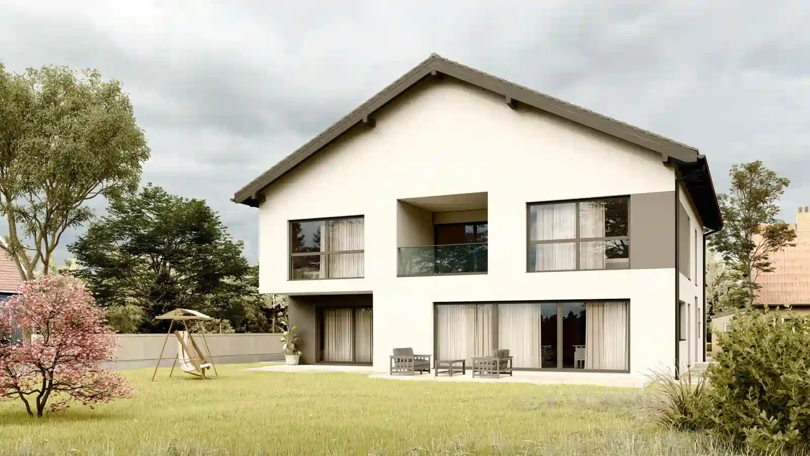Casa prefabricada Sandweier vista psoterior