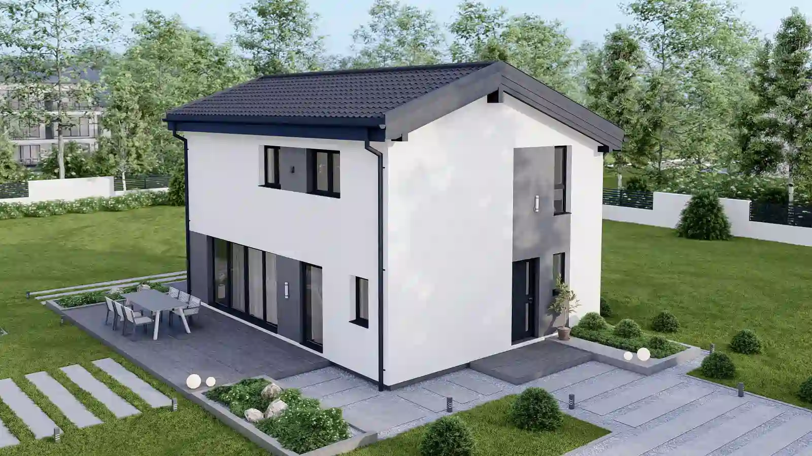 Casa prefabricada Sprinfield vista frontal