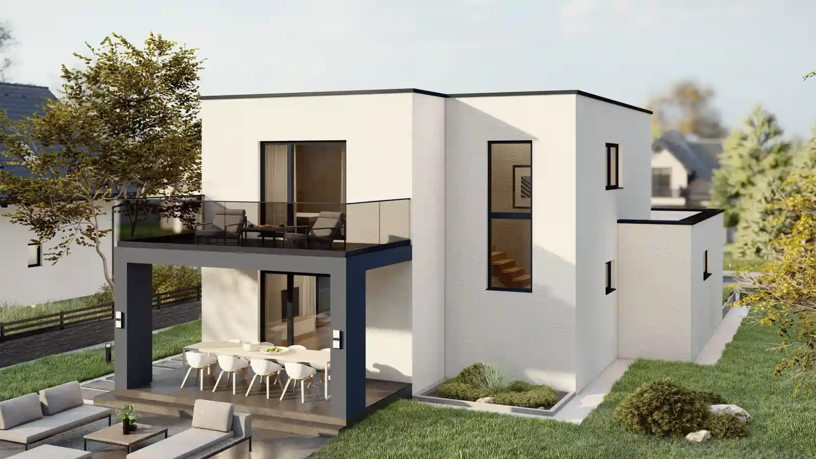 Casa prefabricada sunnyside vista posterior